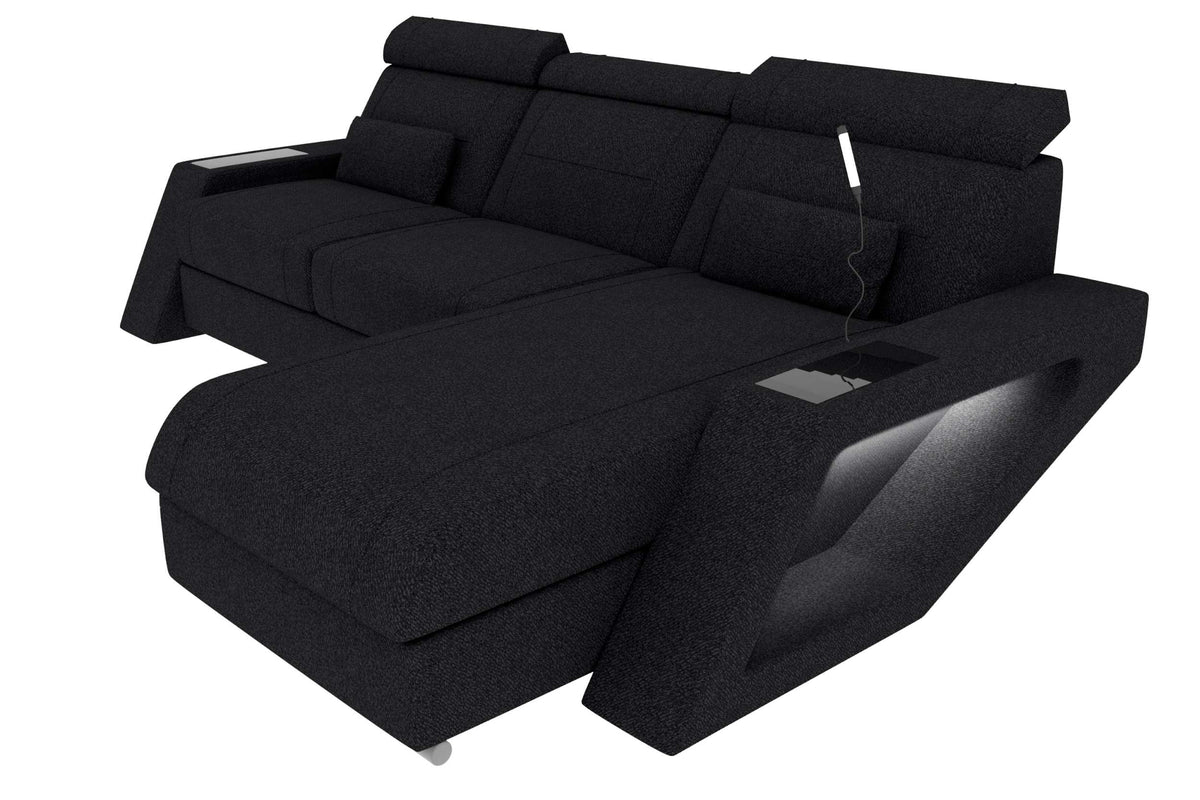 Ecksofa Catania L Form Stoffsofa Schwarz