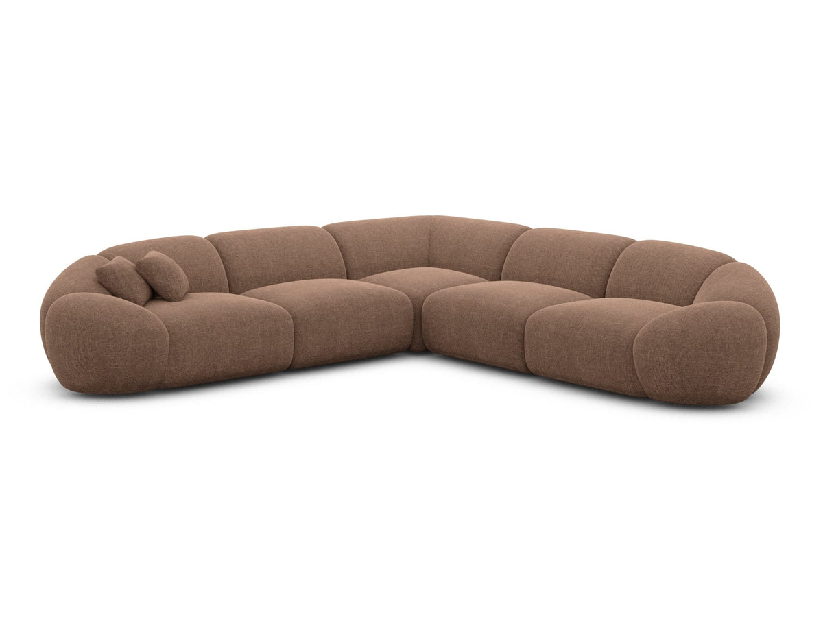Ecksofa Solverde L-Form aus Stoff Braun