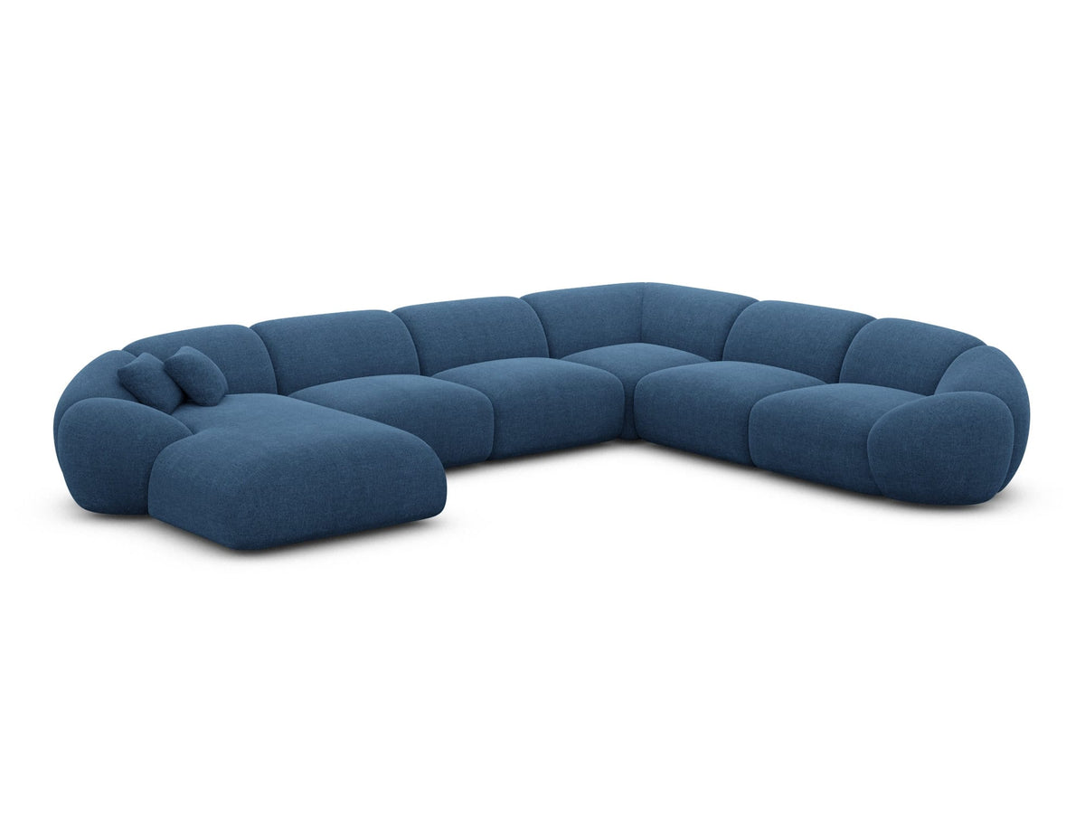 XXL Wohnlandschaft Solverde U-Form aus Stoff Dunkelblau
