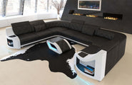 Mini Sofa Genua U-Form aus Leder