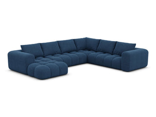 Polster Wohnlandschaft Casaluna XXL U-Form in Strukturstoff und der Farbe Dunkelblau - Ausrichtung links