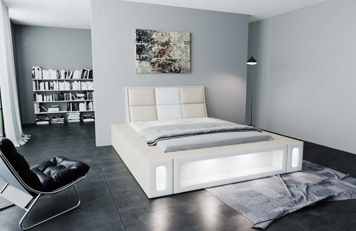 Boxspringbett Venosa Beige-Weiß
