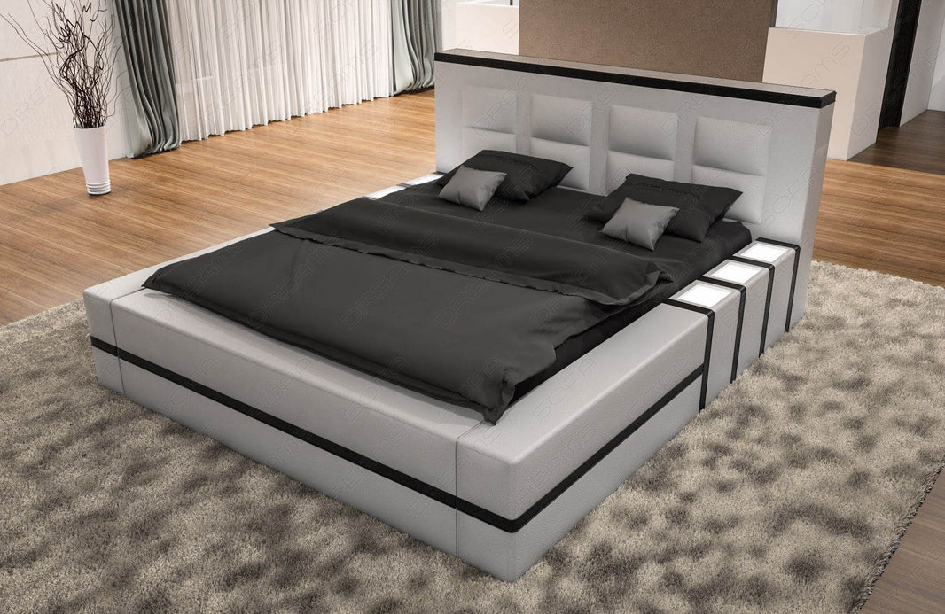 Komplettbett Asti Weiß-Schwarz 200x220 cm