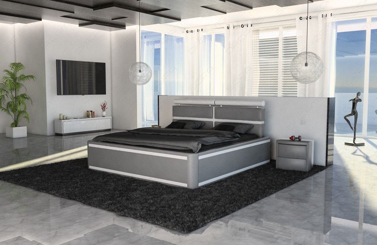 Boxspringbett Venedig Grau-Weiß