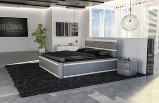 Boxspringbett Venedig Grau-Weiß