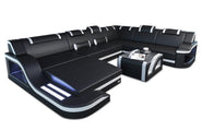 XXL Wohnlandschaft Palermo U-Form aus Leder