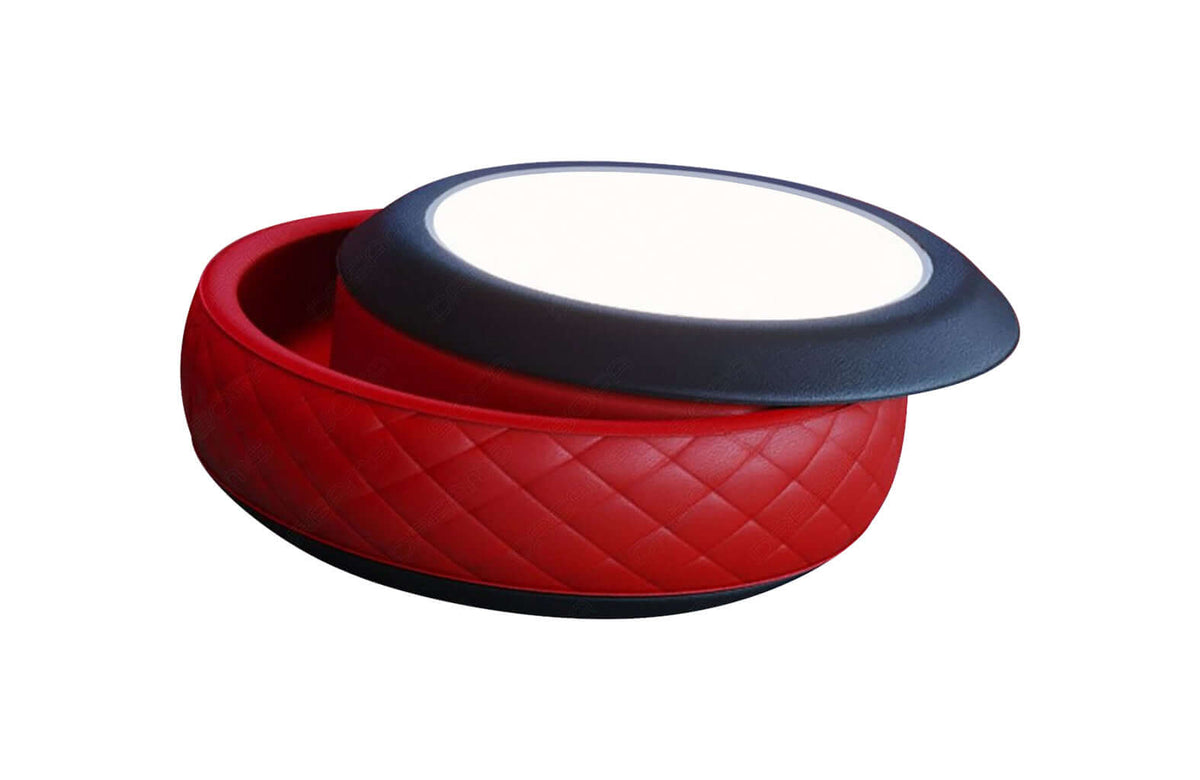 Couchtisch Berlin in Leder Rot-Schwarz