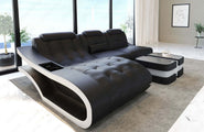 Mini Ecksofa Elegante L-Form in Leder