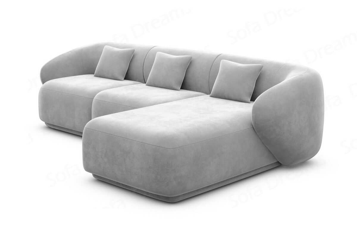 Ecksofa Marbella L-Form aus Stoff Hellgrau