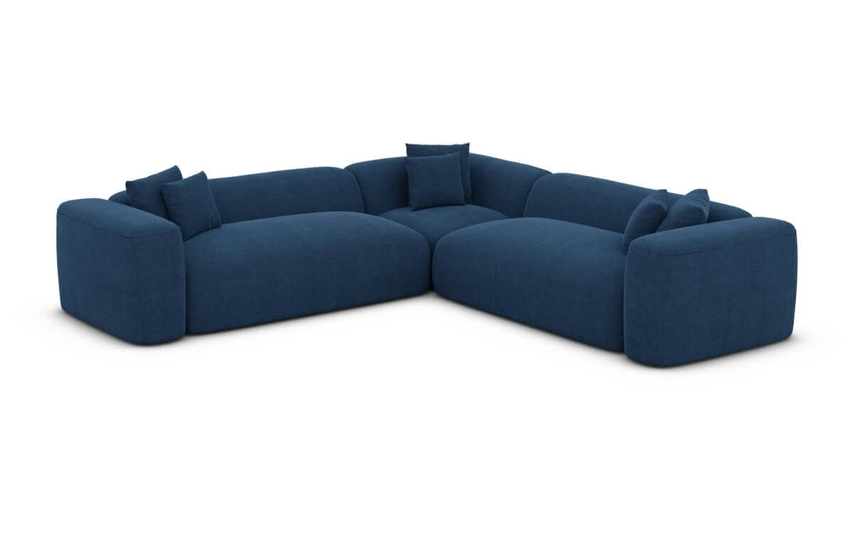 Stoff Ecksofa Alcudia L-Form Blau