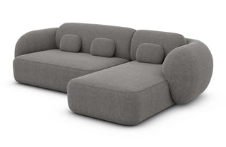 Polster Ecksofa Altea L Form kurz in Strukturstoff und der Farbe Dunkelgrau - Ausrichtung rechts