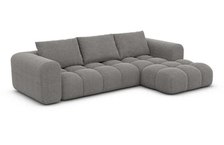 Ecksofa Casaluna L Form kurz in Strukturstoff und der Farbe Dunkelgrau - Ausrichtung rechts