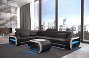 Mini Couch Verona L-Form in Leder