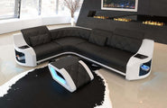 Mini Ecksofa Genua L-Form in Leder