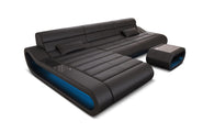 Couch Concept Lang L-Form in Leder