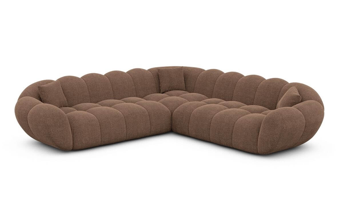 Stoff Ecksofa Maleron L-Form Braun