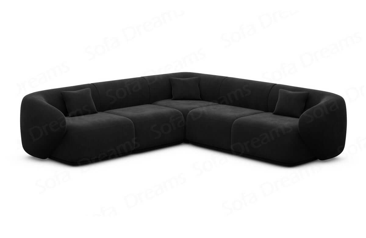 Stoff Ecksofa Marbella L-Form Schwarz
