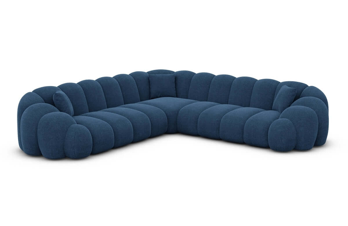 Ecksofa Rajada L-Form aus Stoff Blau
