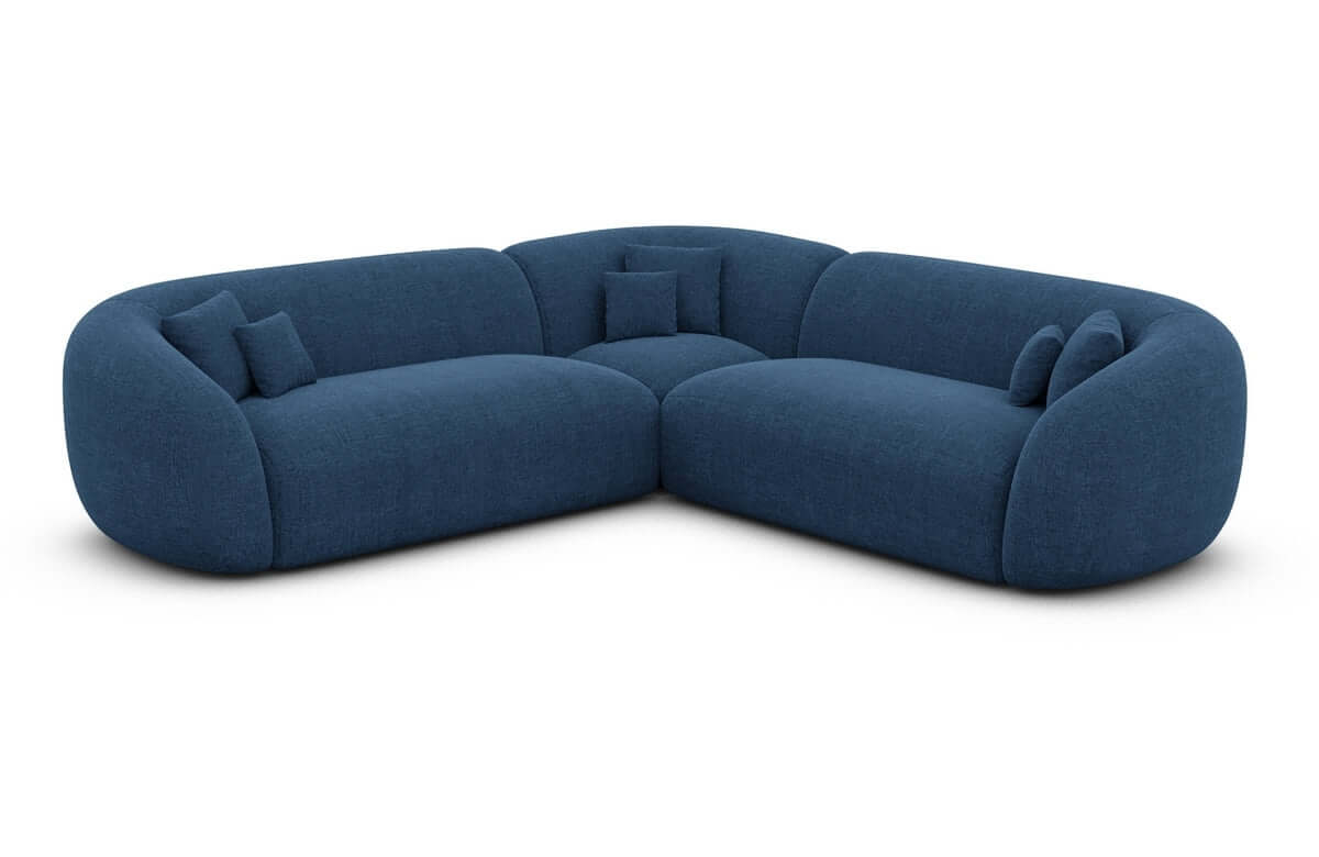 Stoff Ecksofa Sorelia L-Form Blau