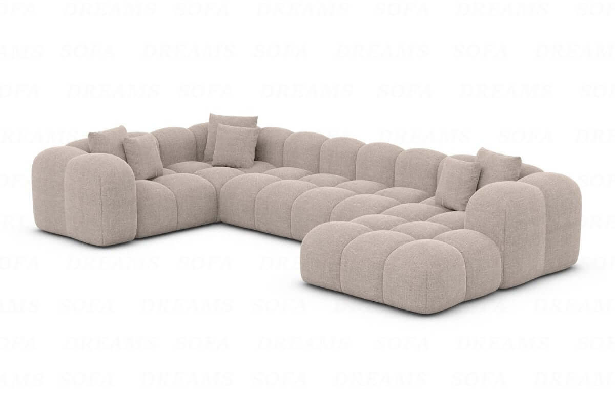 Stoff Wohnlandschaft Formentera U-Form Beige