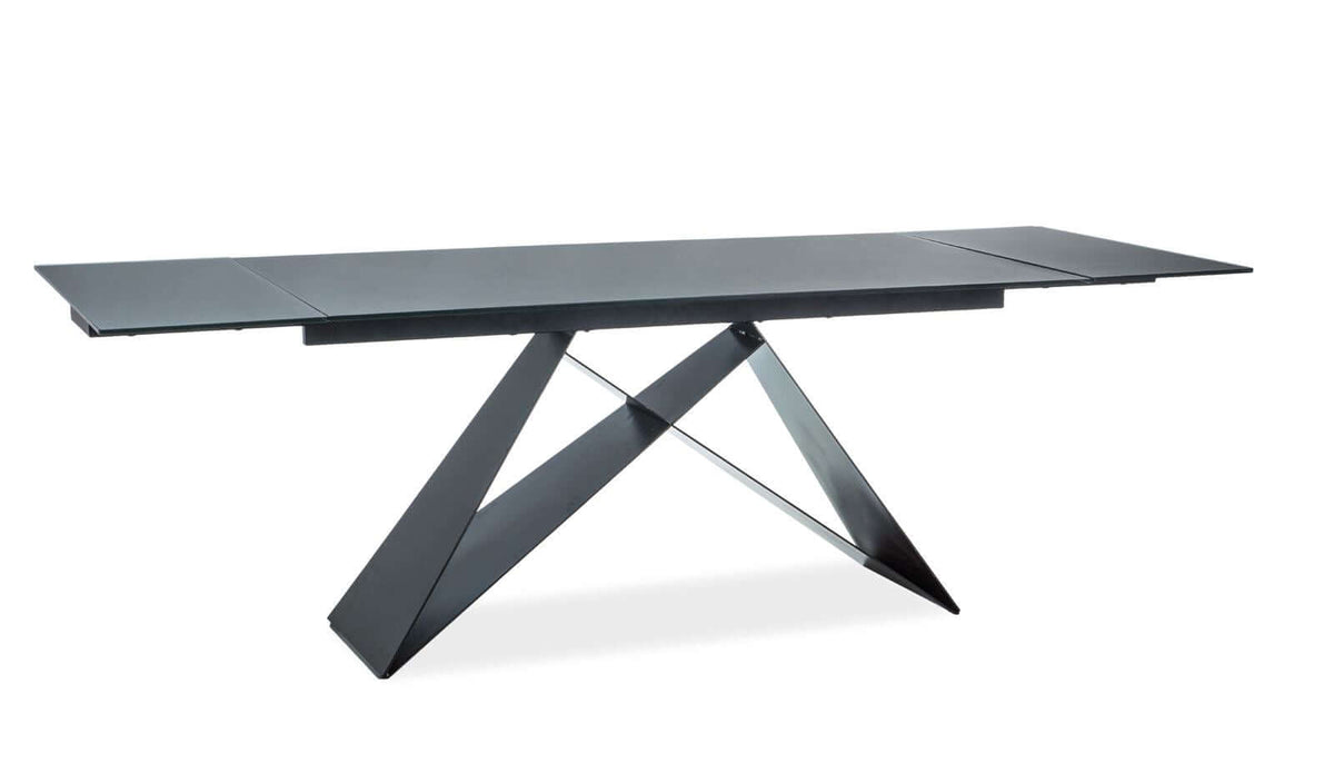 Esstisch Westin Modern ausziehbar 160–240 cm aus Keramik und Schwarz Matt für Esszimmer