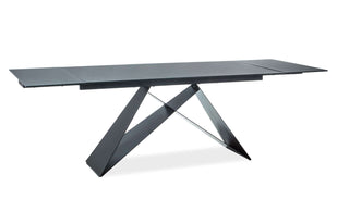 Esstisch Westin Modern ausziehbar 160–240 cm aus Keramik und Schwarz Matt für Esszimmer