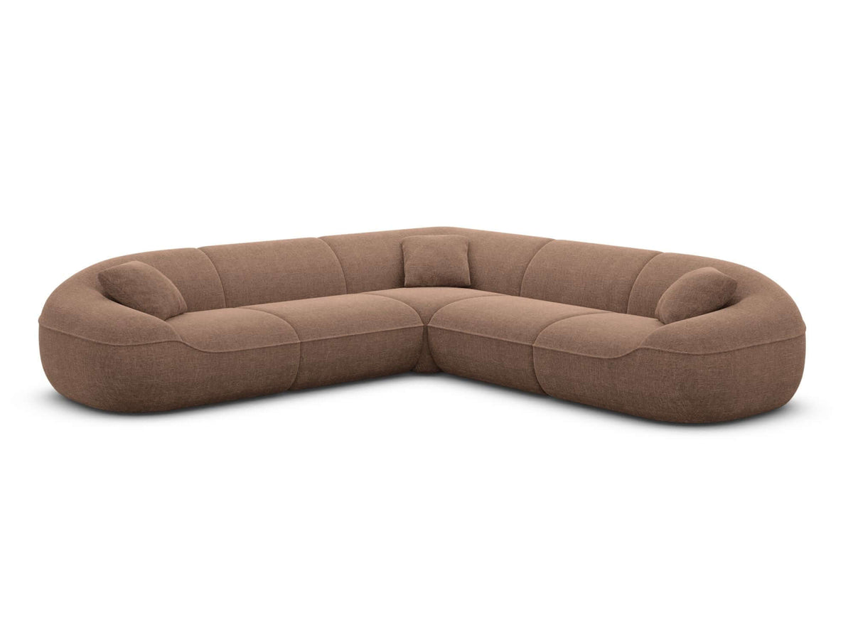 Stoff Ecksofa Solmare L-Form Braun