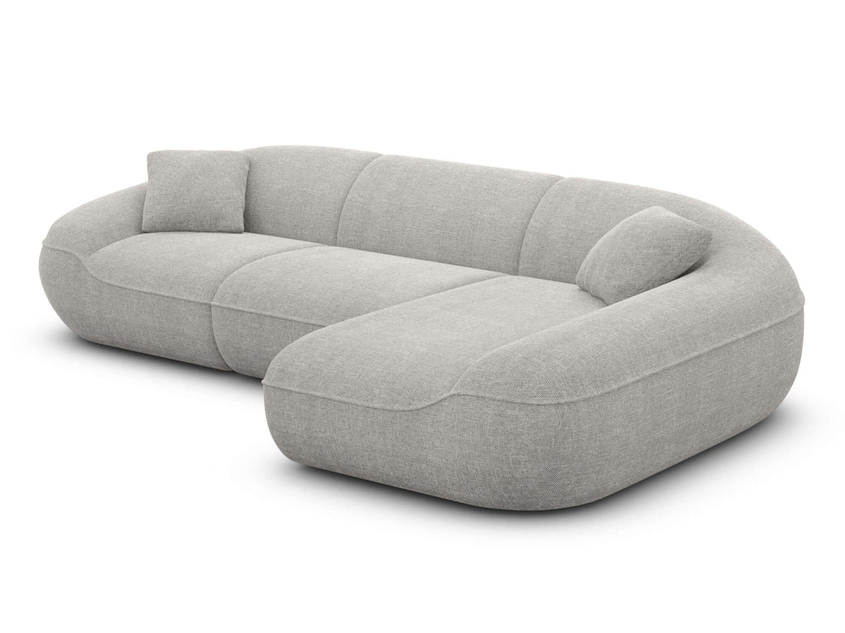 Ecksofa Solmare L-Form aus Stoff Hellgrau