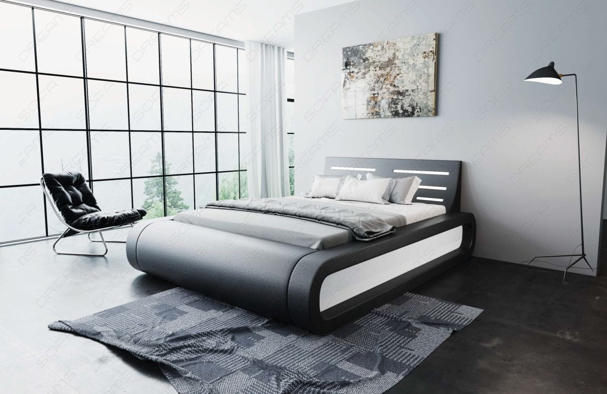 Bettgestell Sorano Designerbett Schwarz-Weiß