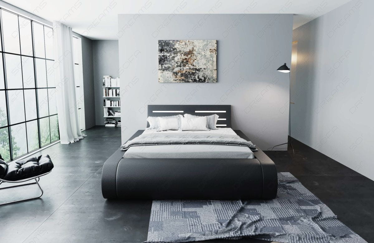 Bettgestell Sorano Designerbett Schwarz-Weiß