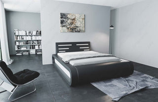 Bettgestell Sorano Designerbett Schwarz-Weiß