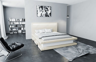Bettgestell Faenza Designerbett Beige-Weiß