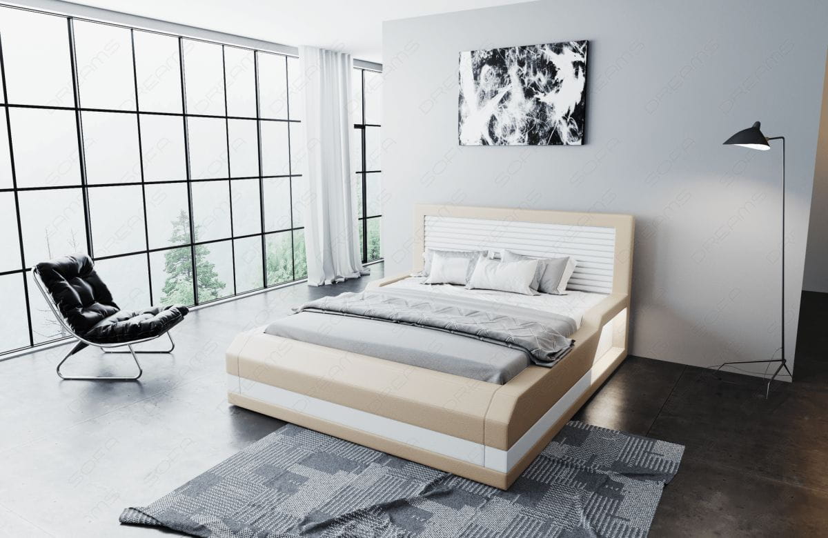 Boxspringbett Treviso Beige-Weiß