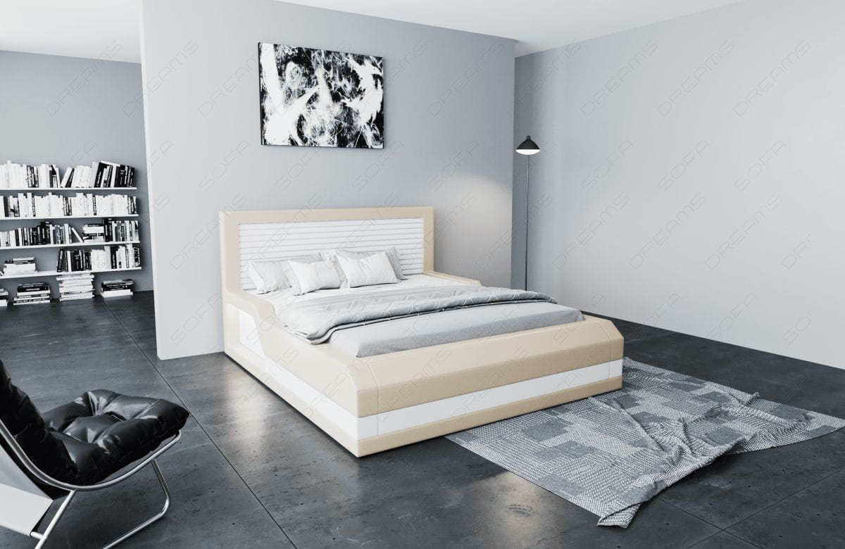 Boxspringbett Treviso Beige-Weiß