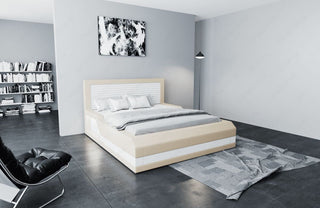 Boxspringbett Treviso Beige-Weiß