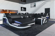 Mini Wohnlandschaft Palermo U-Form aus Leder