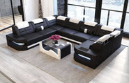 Wohnlandschaft Como U-Form in Leder