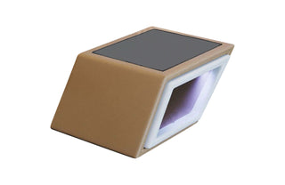 Designer Leder Couchtisch Catania – Edles Design in Sandbeige und Weiß aus Büffelleder und Kunstleder und Echtleder
