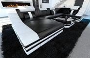 Wohnlandschaft Turino U-Form in Leder