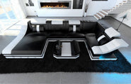 Mini Wohnlandschaft Turino U-Form in Leder