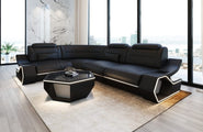 Couch Pescara L-Form in Leder