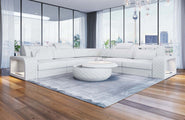 Ecksofa Foggia USB L-Form aus Leder