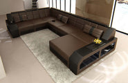 Mini XXL Wohnlandschaft Matera U-Form in Leder