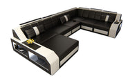 XXL Wohnlandschaft Matera U-Form aus Leder