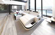 Mini Sofa Relax Wave U-Form in Leder