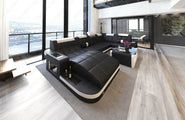 Designsofa Relax Wave U-Form aus Leder