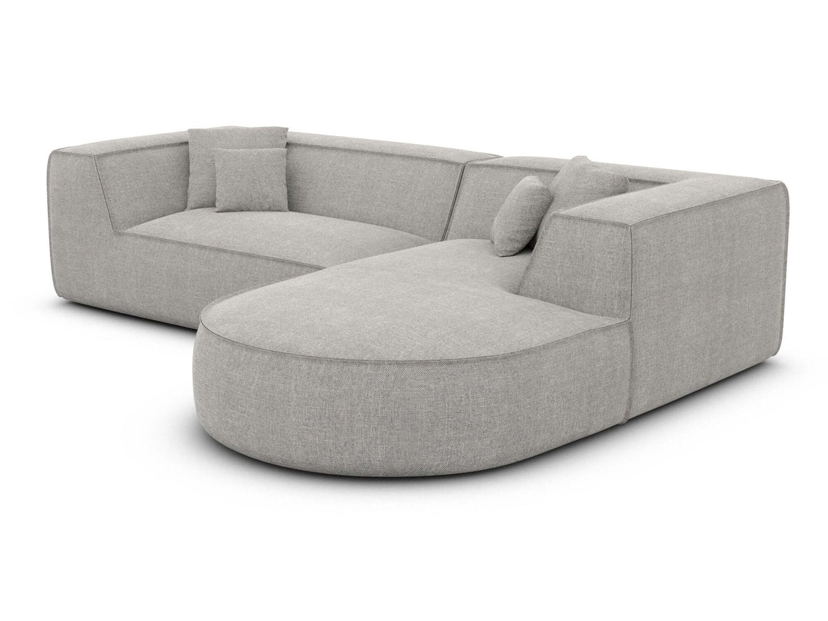 Stoff Ecksofa Monterola L-Form Hellgrau