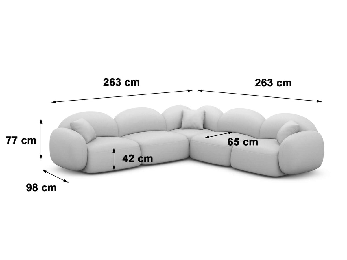 Ecksofa Mirello L-Form aus Stoff Dunkelblau