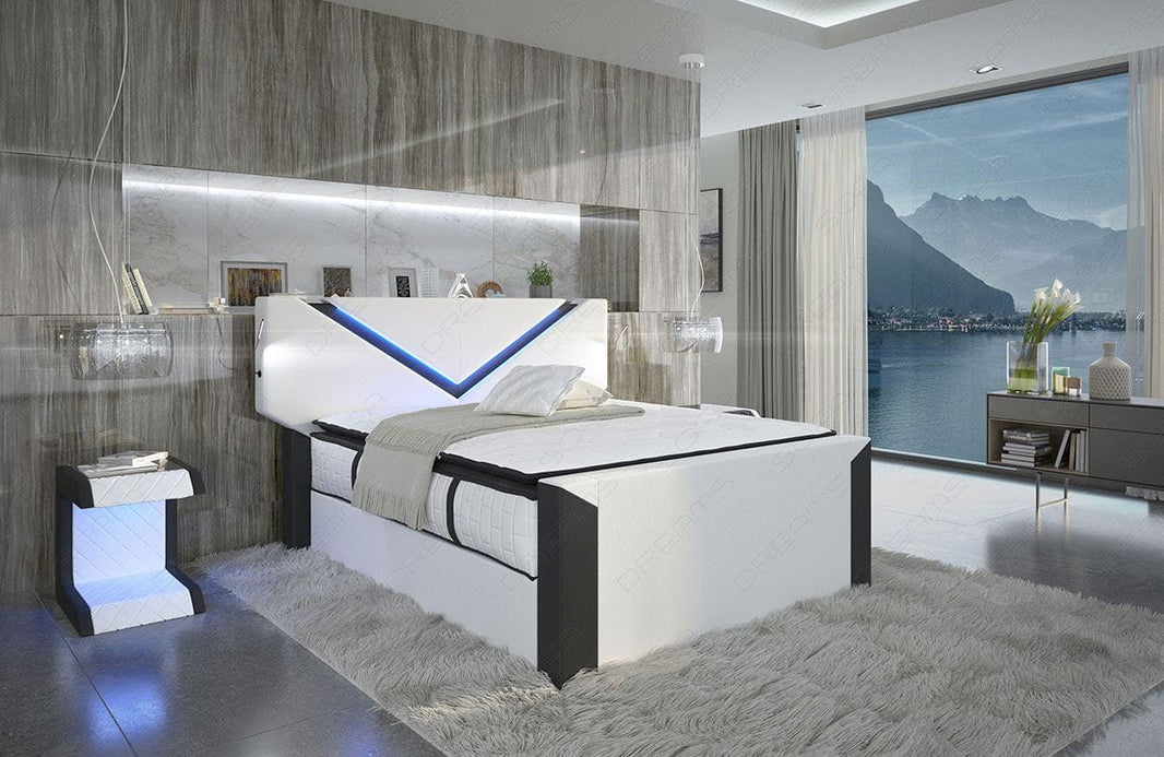 Boxspringbett Lyon in Leder