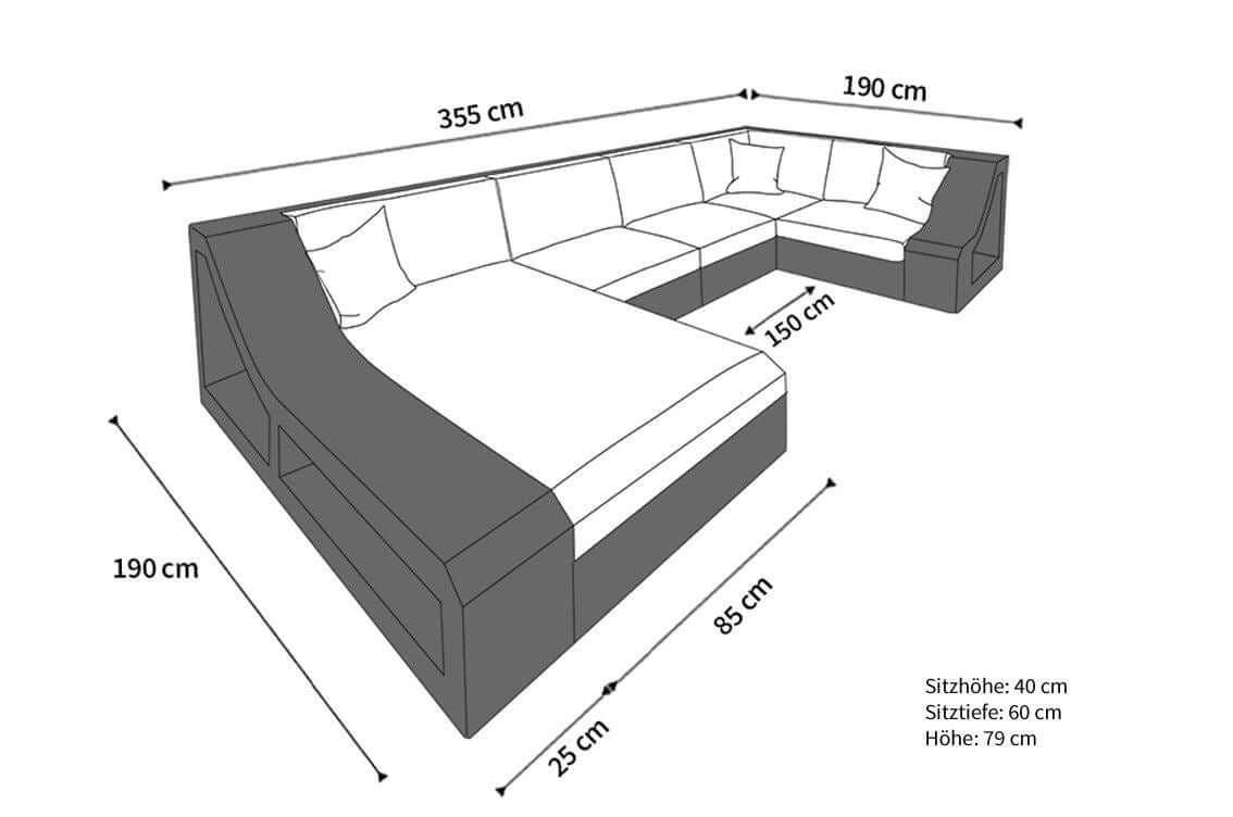 Rattan Sofa Turino U-Form – Creme - Bild 5